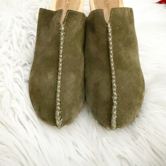 KELSI DAGGER x ANTHROPOLOGIE | Brooklyn Journal Clogs Olive Green Mules | Size 7 - Picture 7 of 9